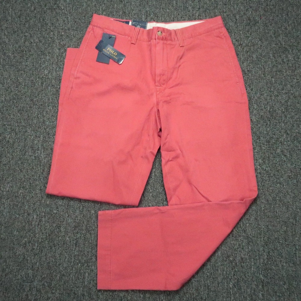 Polo Ralph Lauren Pants Men 32x30 Red Bedford Chino Classic Cotton Twill Trouser